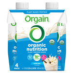 Load image into Gallery viewer, Vegan Organic Nutrition Shake Sweet Vanilla Bean 4 Pack