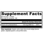Load image into Gallery viewer, d3-5000-180-softgels supplement details. For any questions contact us at contact@goldenhealthquest.com