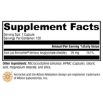 Load image into Gallery viewer, iron-glycinate-120-capsules supplement details. For any questions contact us at contact@goldenhealthquest.com