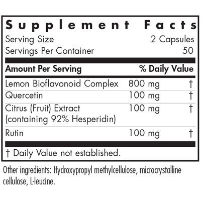 Quercetin Bioflavonoids 100 Capsules