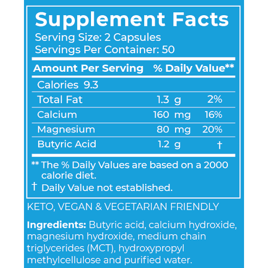 Calcium / Magnesium Butyrate 100 Capsules