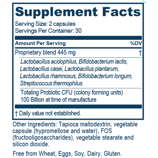 Probiotic 100B 60 Capsules