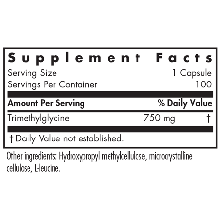 TMG Trimethylglycine 100 Capsules