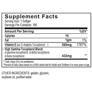 UNIQUE E High Gamma Mixed Tocopherol 180 Softgels