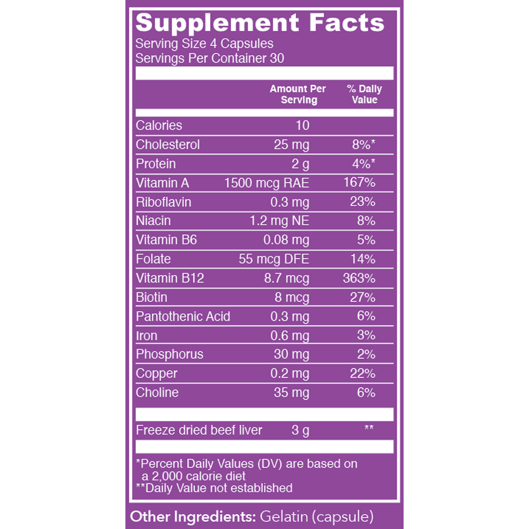 Beef Liver 120 Capsules