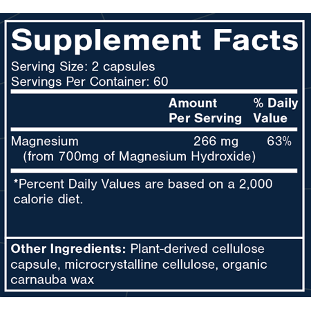 Magnesium Hydroxide 120 Capsules