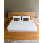 Load image into Gallery viewer, A full bed with a weighted blanket on top in white [42934587818203, 45574417940699, 42934587850971, 46452818444507]
