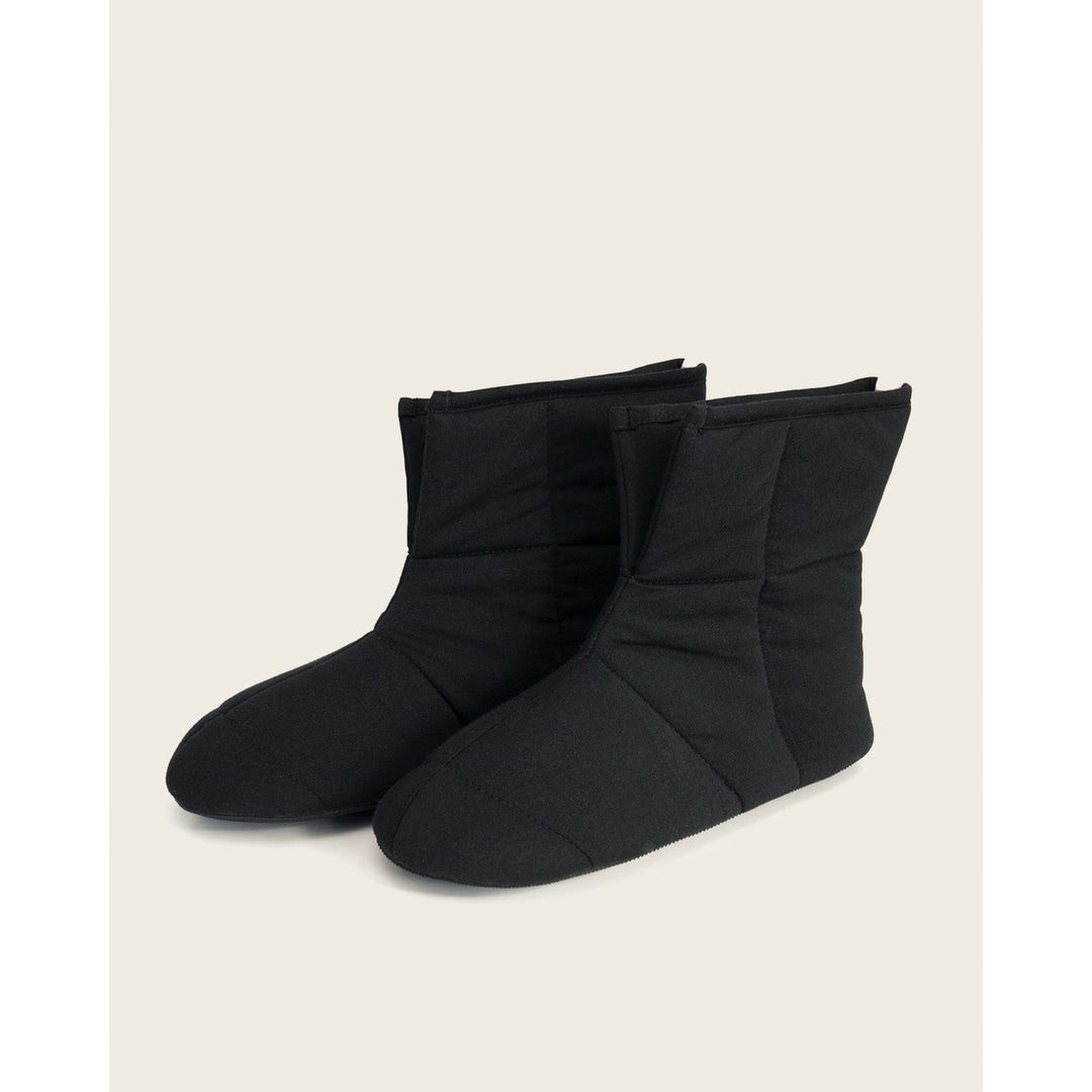 A front facing view of cloud booties in black [43579501215963, 43579501248731, 43579501281499, 43579501314267]