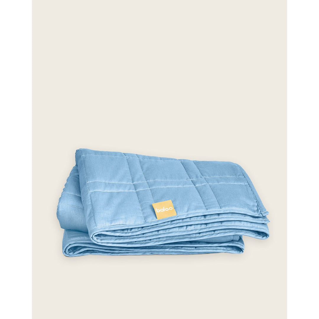 folded up indigo weighted blanket [44385363722459]