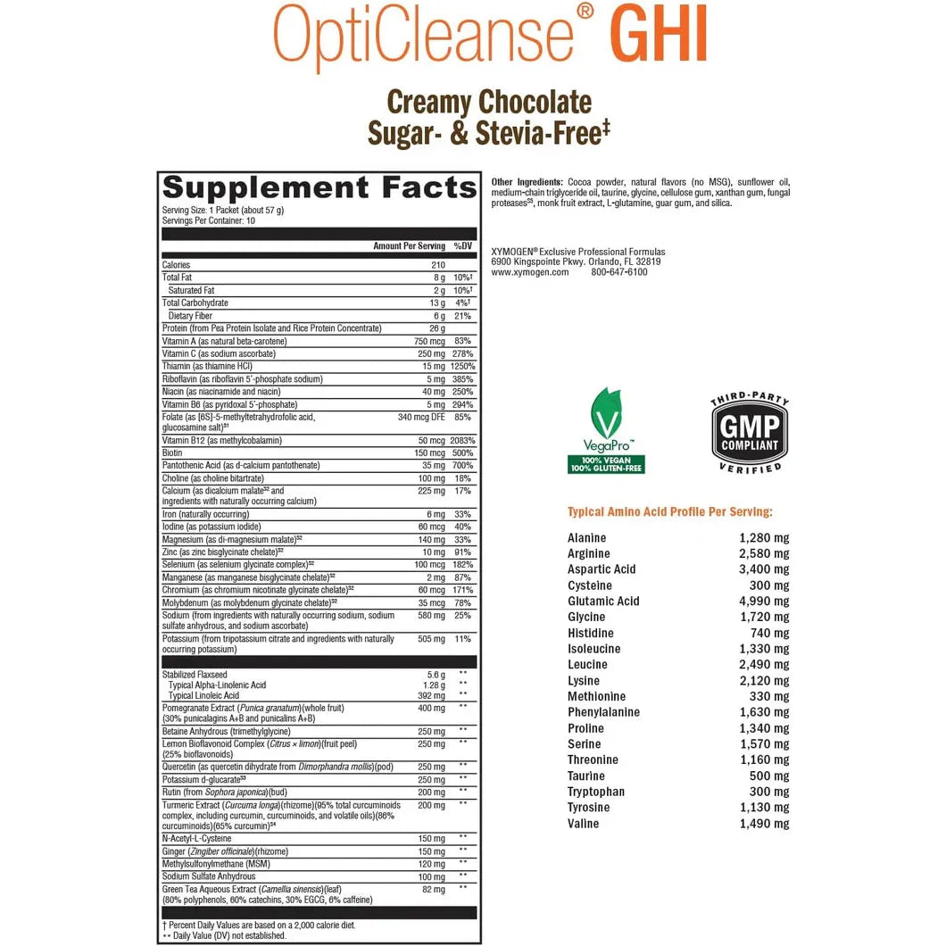 OptiCleanse® GHI Creamy Chocolate Sugar- & Stevia-Free 10 Servings