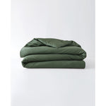 Load image into Gallery viewer, A folded cotton duvet cover in spruce against a plain background [44422682116315,46063268364507, 46061921796315, 46061921665243, 46061921534171, 46061921403099]
