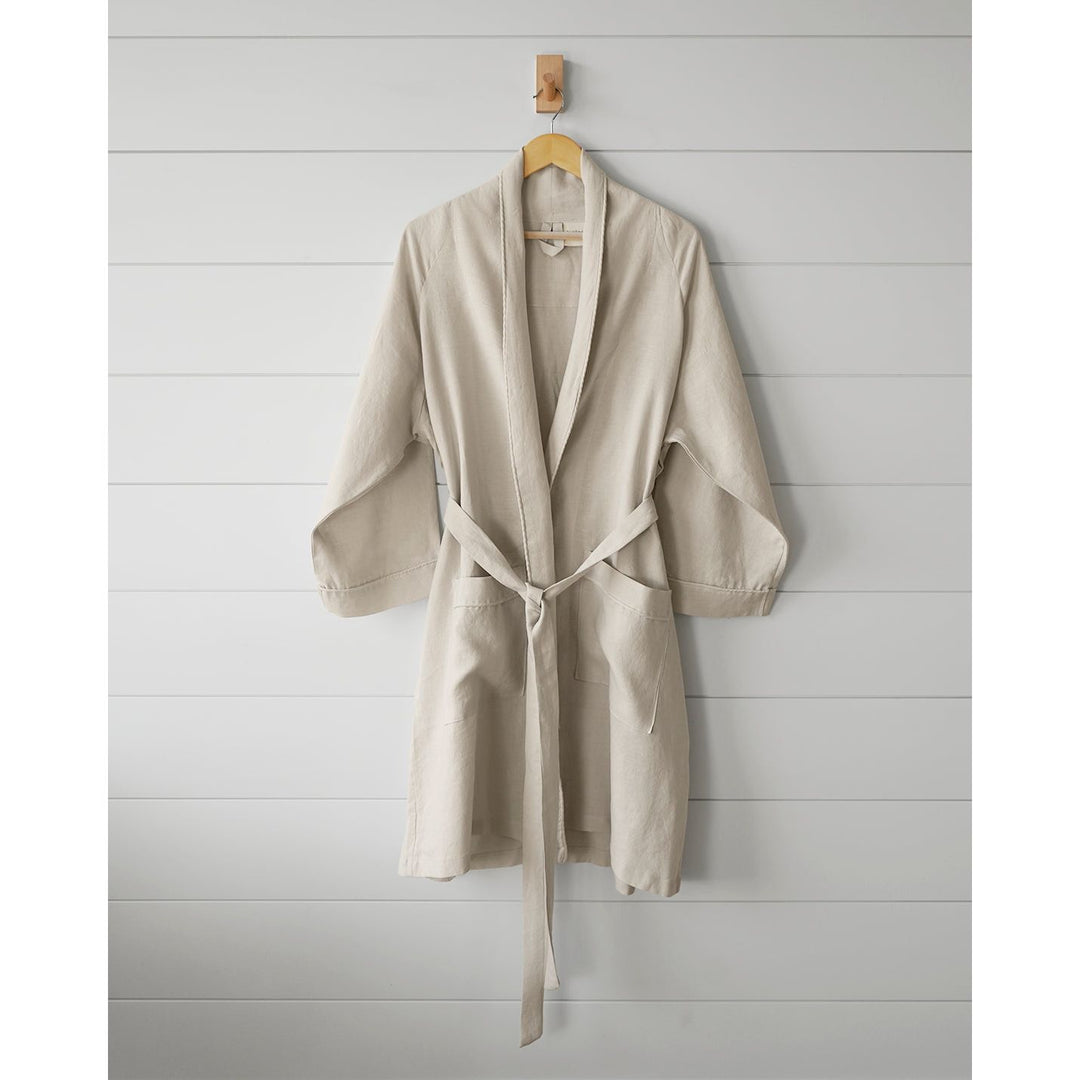 Hanging robe in oatmeal linen [45949480796379, 45949488070875]