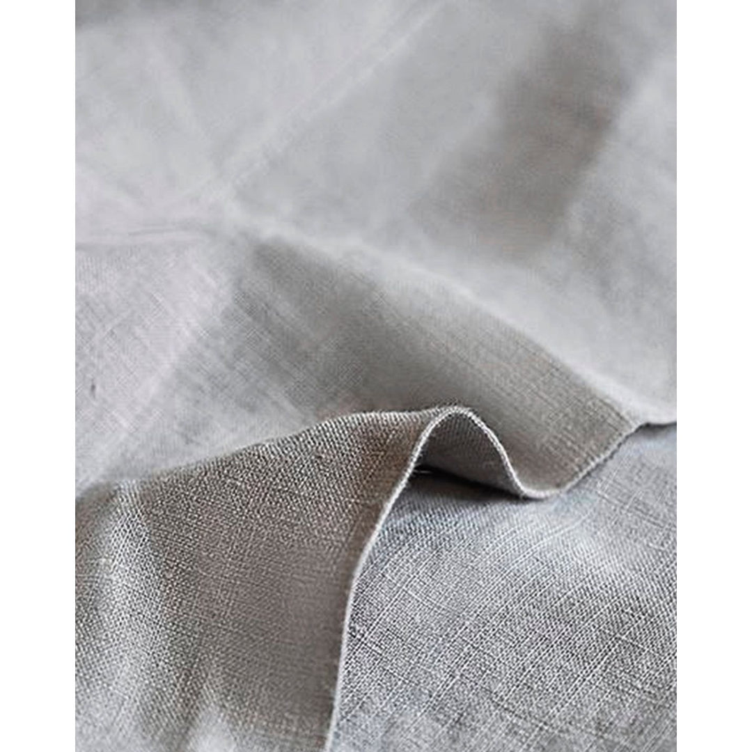 Close up detail of dove grey linen texture [32783545598032, 32783545204816, 32783545401424, 32854363471952, 32854405513296]