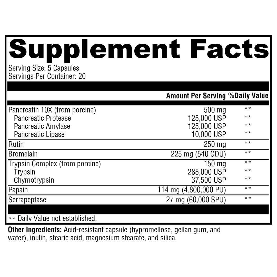 proteoxyme-100-capsules supplement details. For any questions contact us at contact@goldenhealthquest.com