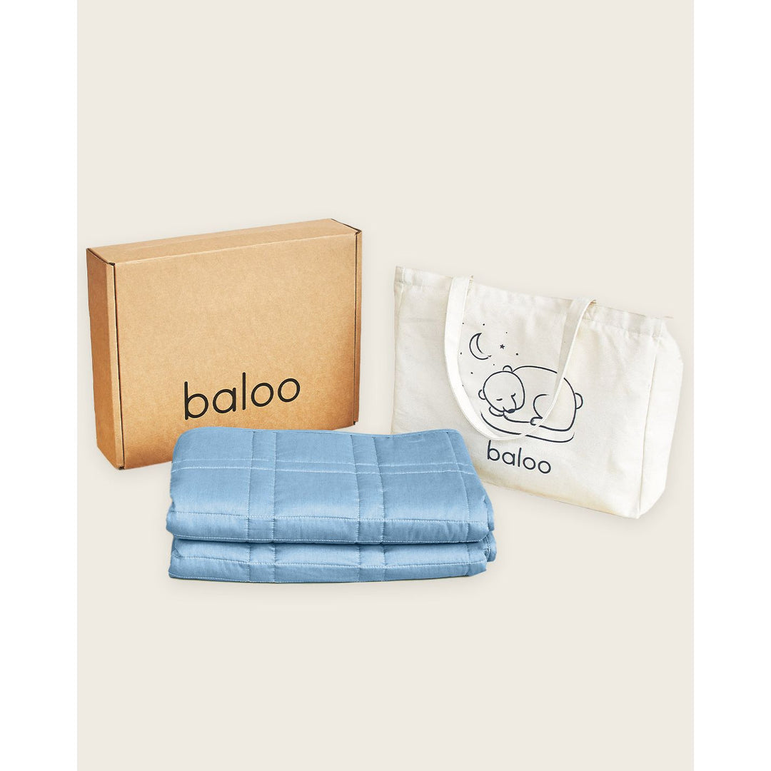 Weighted blanket indigo with canvas tote and gift box [37958770163896]