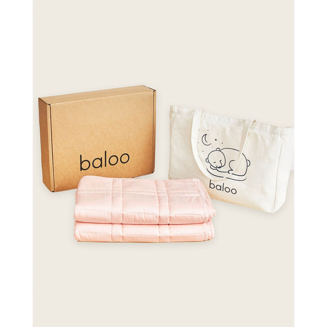 Petal pink weighted blanket with canvas tote and box [44385363656923]