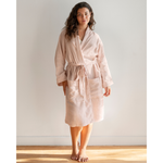 Load image into Gallery viewer, Woman in pink linen robe [45949488201947, 45949488234715]
