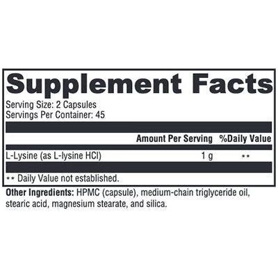 L-Lysine 90 Capsules